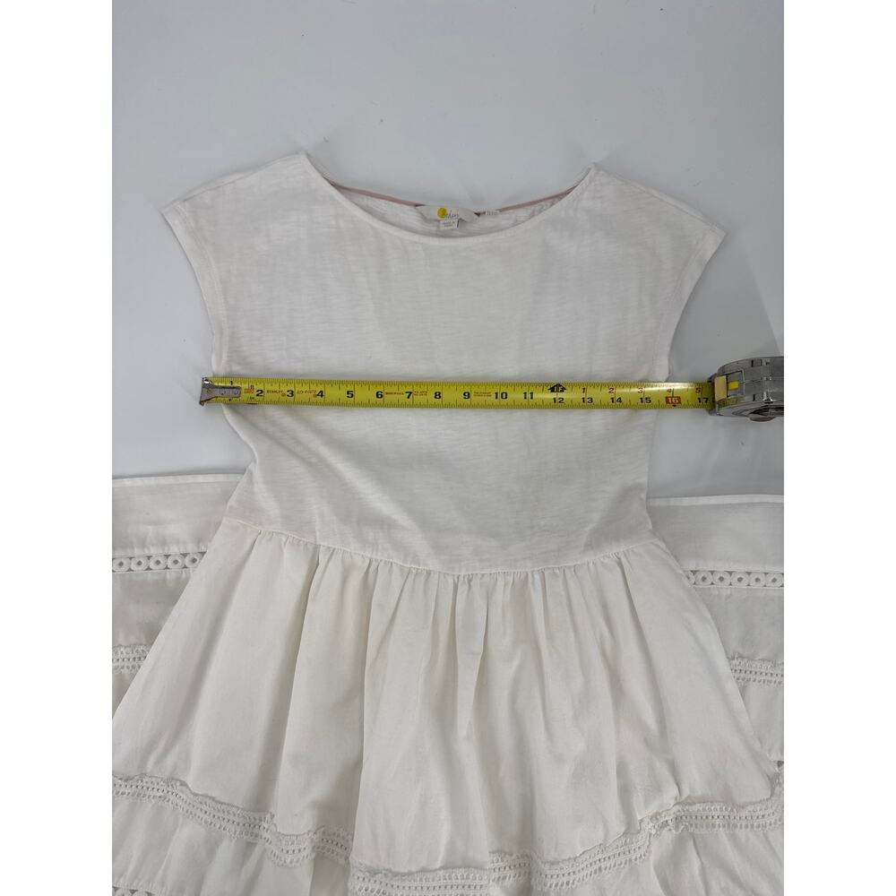 Boden Polly Mixed Media Cap Sleeve Dress Ivory White Cotton Eyelet Size 2 Petite - Picture 8 of 8